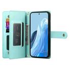 For Samsung Galaxy M35 Nine Card-slot Zipper Wallet Bag Leather Phone Case(Mint Green) - 3