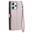 For Redmi 12 5G / 12 4G Wallet Multi-card Slot Leather Phone Case with Lanyard(Rose Gold) - 3