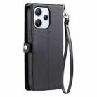 For Redmi 12 5G / 12 4G Wallet Multi-card Slot Leather Phone Case with Lanyard(Black) - 3