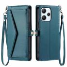 For Redmi Note 12R Wallet Multi-card Slot Leather Phone Case with Lanyard(Green) - 1