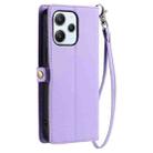 For Redmi Note 12R Wallet Multi-card Slot Leather Phone Case with Lanyard(Purple) - 3