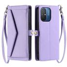 For Redmi 11A 4G Global Wallet Multi-card Slot Leather Phone Case with Lanyard(Purple) - 1