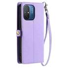 For Redmi 11A 4G Global Wallet Multi-card Slot Leather Phone Case with Lanyard(Purple) - 3