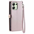 For Redmi Note 13 4G Global Wallet Multi-card Slot Leather Phone Case with Lanyard(Rose Gold) - 3