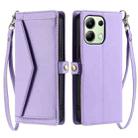 For Redmi Note 13 4G Global Wallet Multi-card Slot Leather Phone Case with Lanyard(Purple) - 1