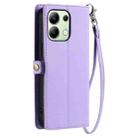 For Redmi Note 13 4G Global Wallet Multi-card Slot Leather Phone Case with Lanyard(Purple) - 3