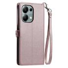 For Redmi Note 13 Pro 4G Global Wallet Multi-card Slot Leather Phone Case with Lanyard(Rose Gold) - 3