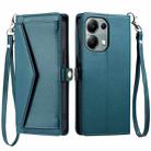 For Redmi Note 13 Pro 4G Global Wallet Multi-card Slot Leather Phone Case with Lanyard(Green) - 1