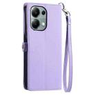 For Redmi Note 13 Pro 4G Global Wallet Multi-card Slot Leather Phone Case with Lanyard(Purple) - 3