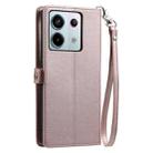 For Redmi Note 13 Pro 5G Global Wallet Multi-card Slot Leather Phone Case with Lanyard(Rose Gold) - 3