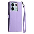 For Redmi Note 13 Pro 5G Global Wallet Multi-card Slot Leather Phone Case with Lanyard(Purple) - 3