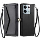 For Redmi Note 13 Pro 5G Global Wallet Multi-card Slot Leather Phone Case with Lanyard(Black) - 1