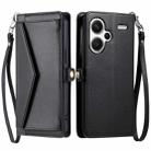 For Redmi Note 13 Pro+ 5G Global Wallet Multi-card Slot Leather Phone Case with Lanyard(Black) - 1