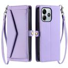 For Redmi Note 14 4G EU 164.84mm Wallet Multi-card Slot Leather Phone Case with Lanyard(Purple) - 1