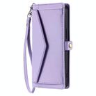 For Redmi Note 14 4G EU 164.84mm Wallet Multi-card Slot Leather Phone Case with Lanyard(Purple) - 2