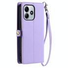For Redmi Note 14 4G EU 164.84mm Wallet Multi-card Slot Leather Phone Case with Lanyard(Purple) - 3