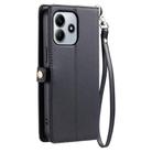 For Redmi Note 14 4G EU 164.84mm Wallet Multi-card Slot Leather Phone Case with Lanyard(Black) - 3
