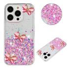 For iPhone 16 Pro Max Luminous Starry Sky Glitter Butterfly TPU Phone Case(Pink) - 1