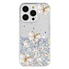 For iPhone 16 Pro Max Luminous Starry Sky Glitter Butterfly TPU Phone Case(White) - 3