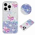 For iPhone 16 Pro Max Luminous Starry Sky Glitter Butterfly TPU Phone Case(Purple) - 1