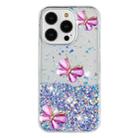 For iPhone 16 Pro Max Luminous Starry Sky Glitter Butterfly TPU Phone Case(Purple) - 3