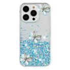 For iPhone 16 Pro Luminous Starry Sky Glitter Butterfly TPU Phone Case(Blue) - 3