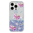 For iPhone 16 Pro Luminous Starry Sky Glitter Butterfly TPU Phone Case(Purple) - 3