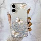 For iPhone 16 Plus Luminous Starry Sky Glitter Butterfly TPU Phone Case(White) - 2