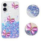 For iPhone 16 Plus Luminous Starry Sky Glitter Butterfly TPU Phone Case(Purple) - 1