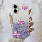 For iPhone 16 Plus Luminous Starry Sky Glitter Butterfly TPU Phone Case(Purple) - 2