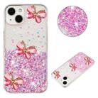 For iPhone 15 Plus Luminous Starry Sky Glitter Butterfly TPU Phone Case(Pink) - 1