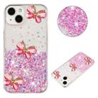 For iPhone 15 Luminous Starry Sky Glitter Butterfly TPU Phone Case(Pink) - 1