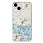 For iPhone 15 Luminous Starry Sky Glitter Butterfly TPU Phone Case(White) - 3