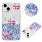 For iPhone 14 Plus Luminous Starry Sky Glitter Butterfly TPU Phone Case(Purple) - 1