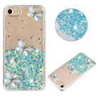 For iPhone 7 / 8 / SE 2022 Luminous Starry Sky Glitter Butterfly TPU Phone Case(Blue) - 1