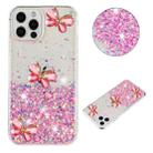 For iPhone 12 / 12 Pro Luminous Starry Sky Glitter Butterfly TPU Phone Case(Pink) - 1