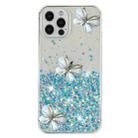 For iPhone 12 / 12 Pro Luminous Starry Sky Glitter Butterfly TPU Phone Case(Blue) - 3