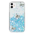 For iPhone 11 Luminous Starry Sky Glitter Butterfly TPU Phone Case(Blue) - 3