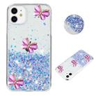 For iPhone 11 Luminous Starry Sky Glitter Butterfly TPU Phone Case(Purple) - 1