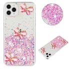 For iPhone 11 Pro Luminous Starry Sky Glitter Butterfly TPU Phone Case(Pink) - 1