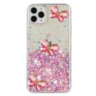 For iPhone 11 Pro Luminous Starry Sky Glitter Butterfly TPU Phone Case(Pink) - 3