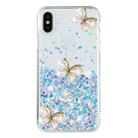 For iPhone X / XS Luminous Starry Sky Glitter Butterfly TPU Phone Case(White) - 2