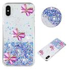 For iPhone X / XS Luminous Starry Sky Glitter Butterfly TPU Phone Case(Purple) - 1