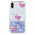 For iPhone X / XS Luminous Starry Sky Glitter Butterfly TPU Phone Case(Purple) - 2