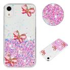 For iPhone XR Luminous Starry Sky Glitter Butterfly TPU Phone Case(Pink) - 1