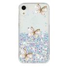 For iPhone XR Luminous Starry Sky Glitter Butterfly TPU Phone Case(White) - 2