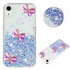 For iPhone XR Luminous Starry Sky Glitter Butterfly TPU Phone Case(Purple) - 1