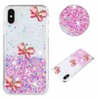 For iPhone XS Max Luminous Starry Sky Glitter Butterfly TPU Phone Case(Pink) - 1