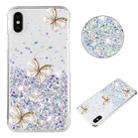 For iPhone XS Max Luminous Starry Sky Glitter Butterfly TPU Phone Case(White) - 1