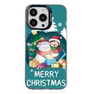 For iPhone 15 Pro Max Christmas Series PC Full Coverage Pattern Phone Case(CK048 Black) - 1